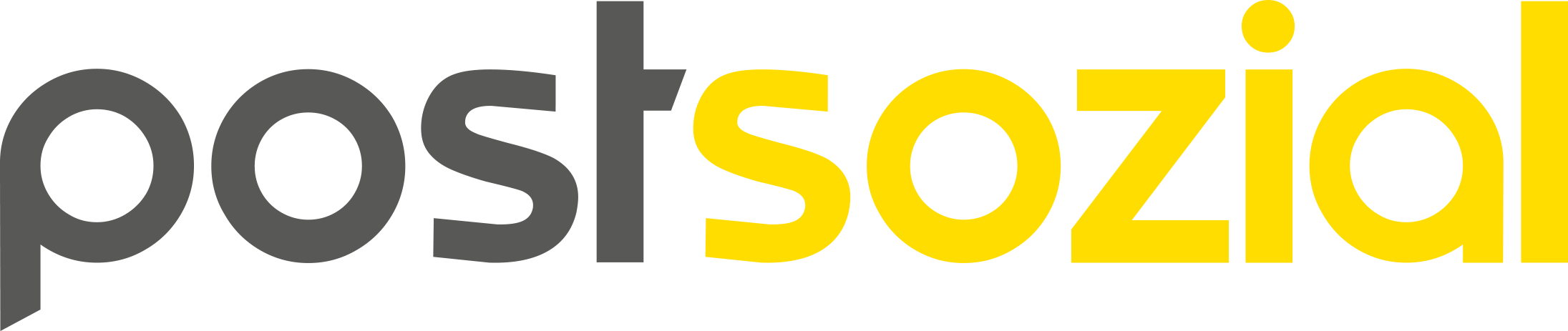 Logo Postsozial grau-gelb