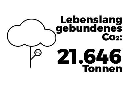 Co2-Zähler - Bisher in Sauerstoff umgewandeltes C02